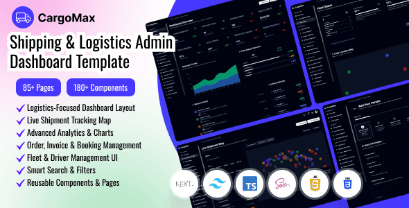 Cargomax – Shipping & Logistics Admin Dashboard Next.js Template